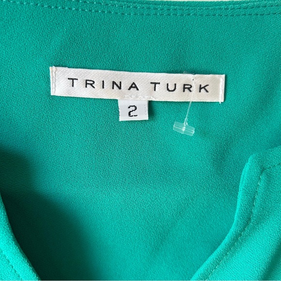 Trina Turk Wynn Crepe Sheath Dress Women Size 2 Jade Green 3/4 Sleeve NWOT Party - Picture 4 of 16